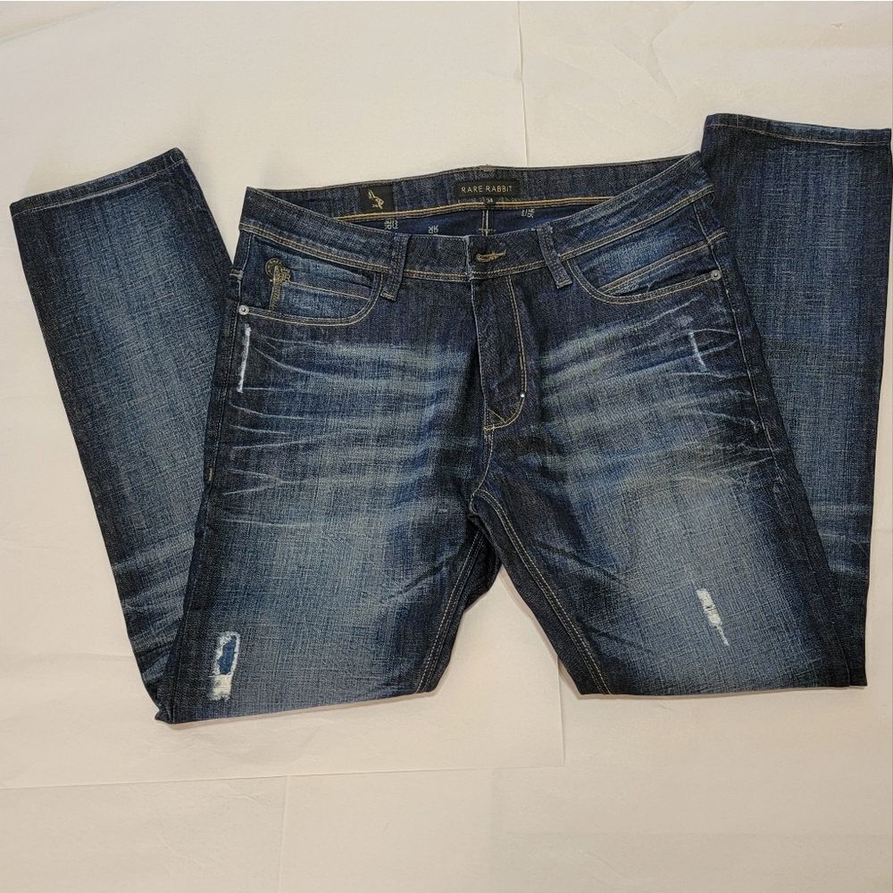Rare Rabbit RR Be Rare MMXIV Skinny Straight Leg Dark Wash Jeans Mens 34 NWOT